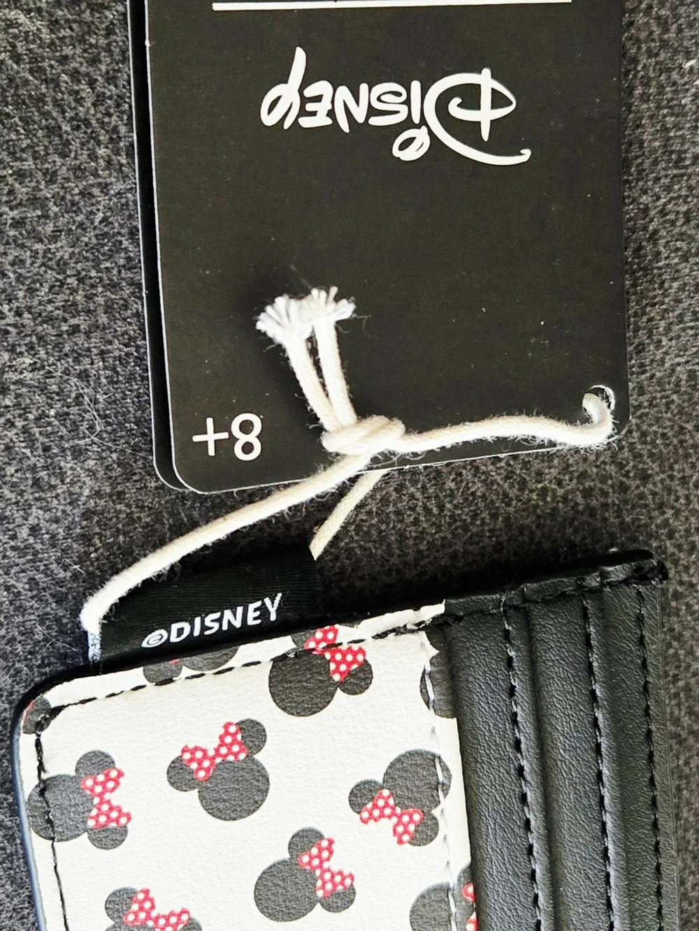 Loungefly White, Black and Red Minnie Mouse Cardholder with Bow Pin